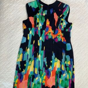 Lela Rose Women’s Dress Size 18 Multicolor Abstract Print Sheath – Preowned (S2)